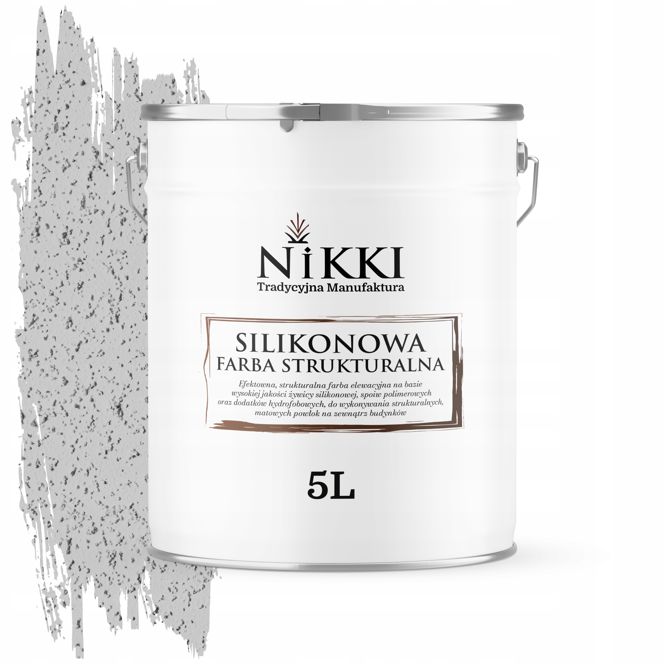 Štruktúrovaná fasádna farba silikónová Fasádna 5L šedá svetlá F262 Uv