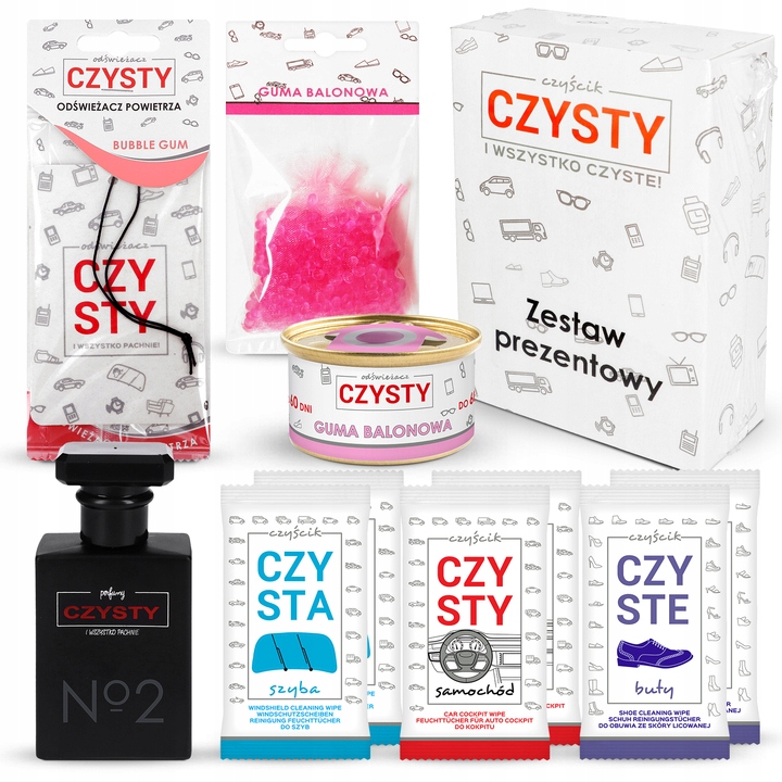 ZESTAW PREZENTOWY DLA KOBIETY PERFUMY ZAWIESZKA PUSZKA ZAPACHOWA DO AUTA