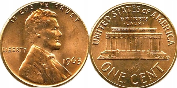 1 cent USA (1963) - Abraham Lincoln Mennica Philadelphia