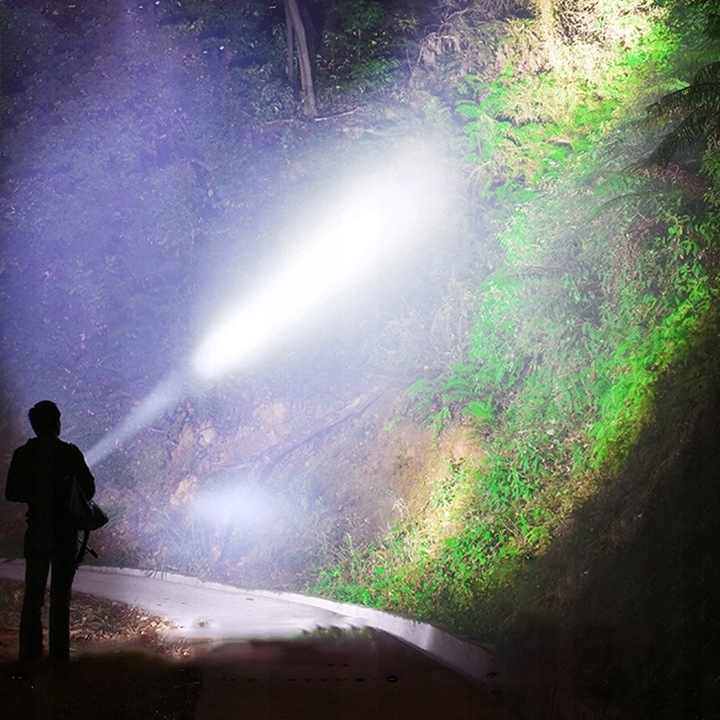 LATARKA LED TAKTYCZNA MOCNA AKUMULATOROWA SZPERACZ USB REFLEKTOR 1000LM 40W Kod producenta LAMPA E973