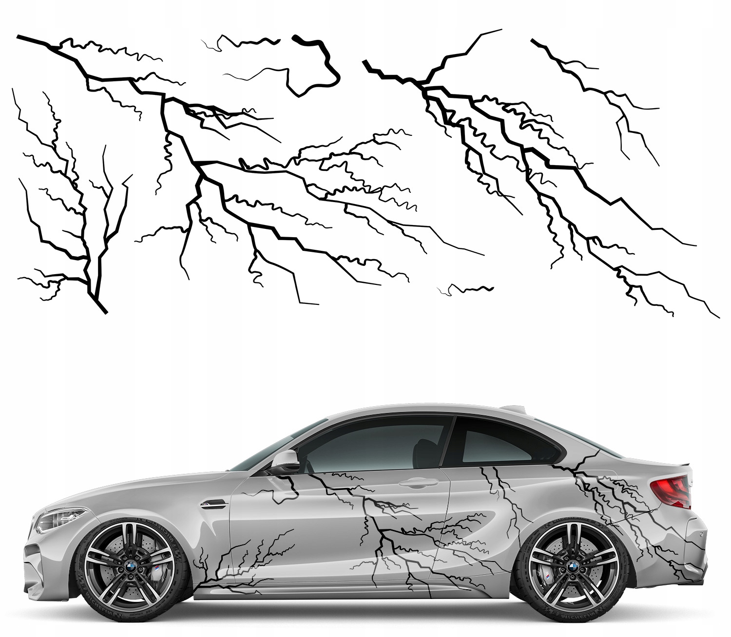 Na Příslušenství na auto Motyw Blyskawica 91x222 cm