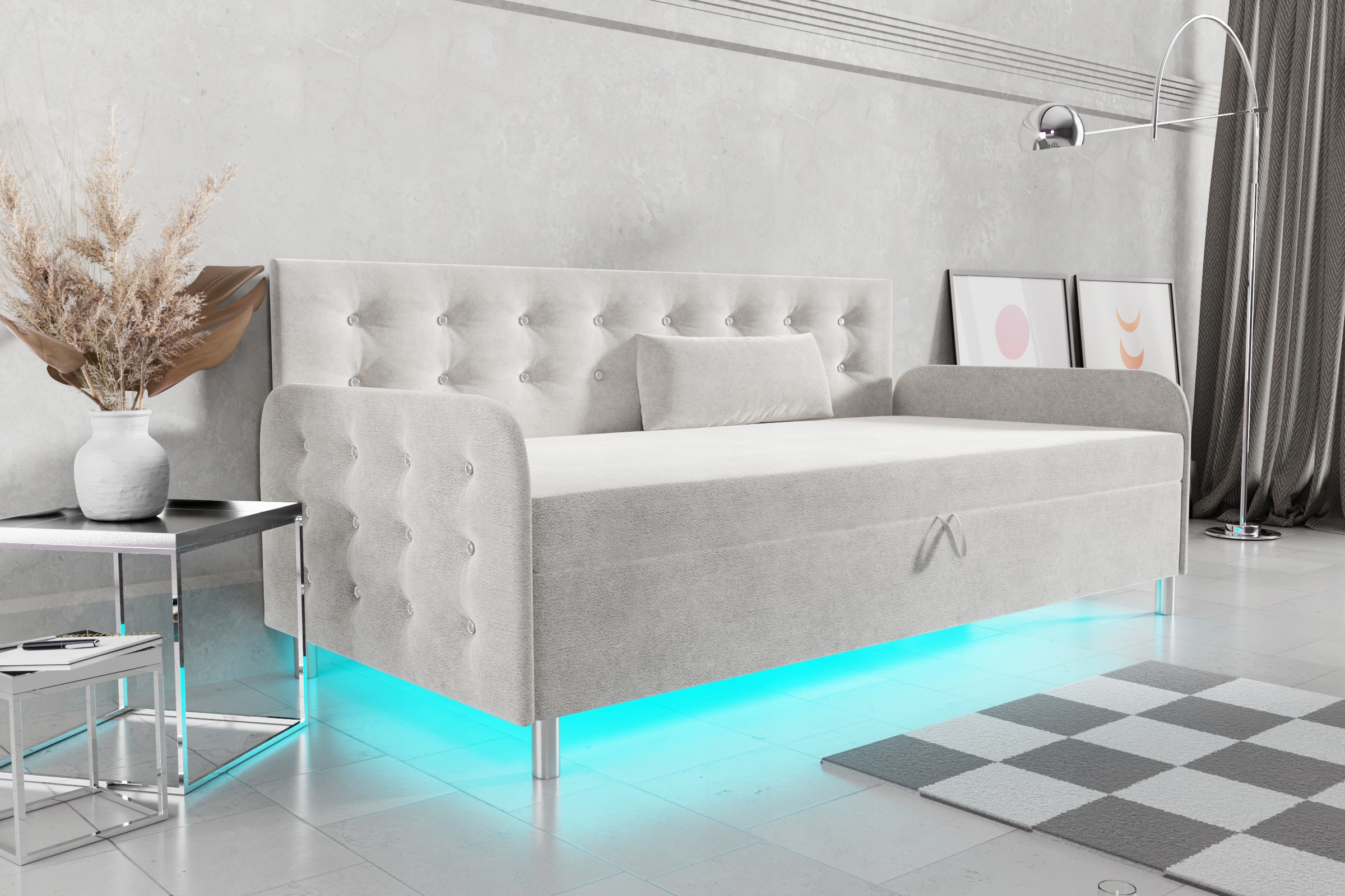 

Tapczan jednoosobowy Łóżko Blanka+ Led 110/200
