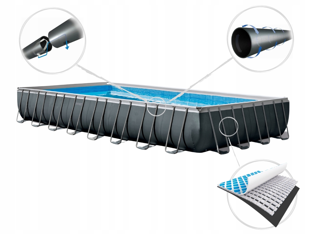 Каркасний садовий басейн Intex 975x488x132 + генератор хлору МОДЕЛЬ 2024 Бренд Intex