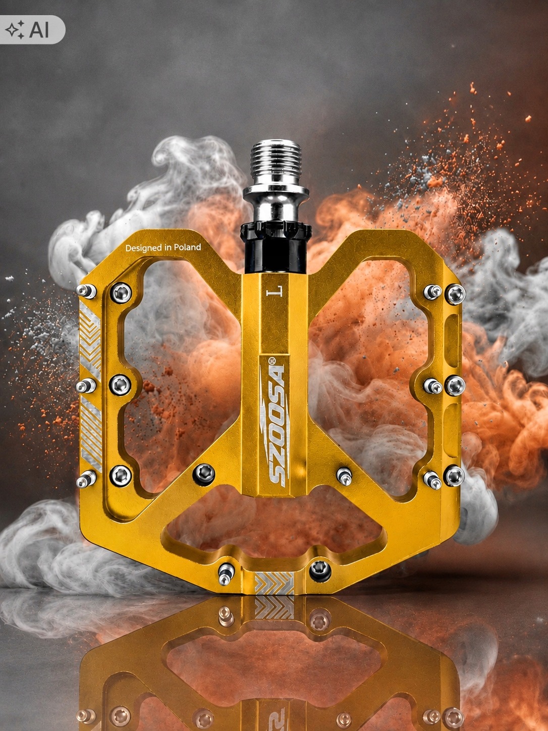 Pedały rowerowe platformowe enduro gravel Szoosa VeloX-07 Q.e. złoty piny