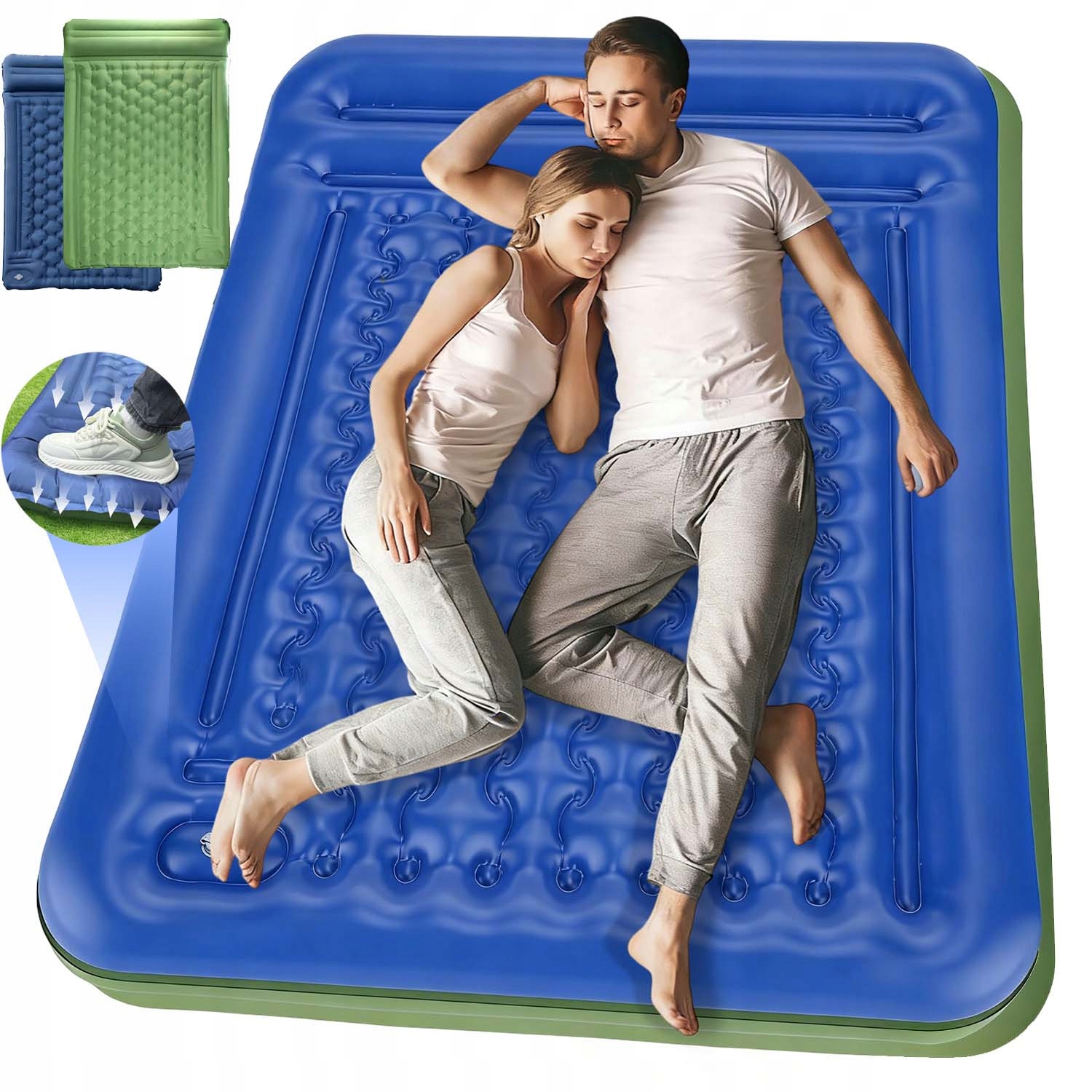Dvojitá Samonafukovací Karimatka Kempingová Pro 2 Osoby Matrace 200x134