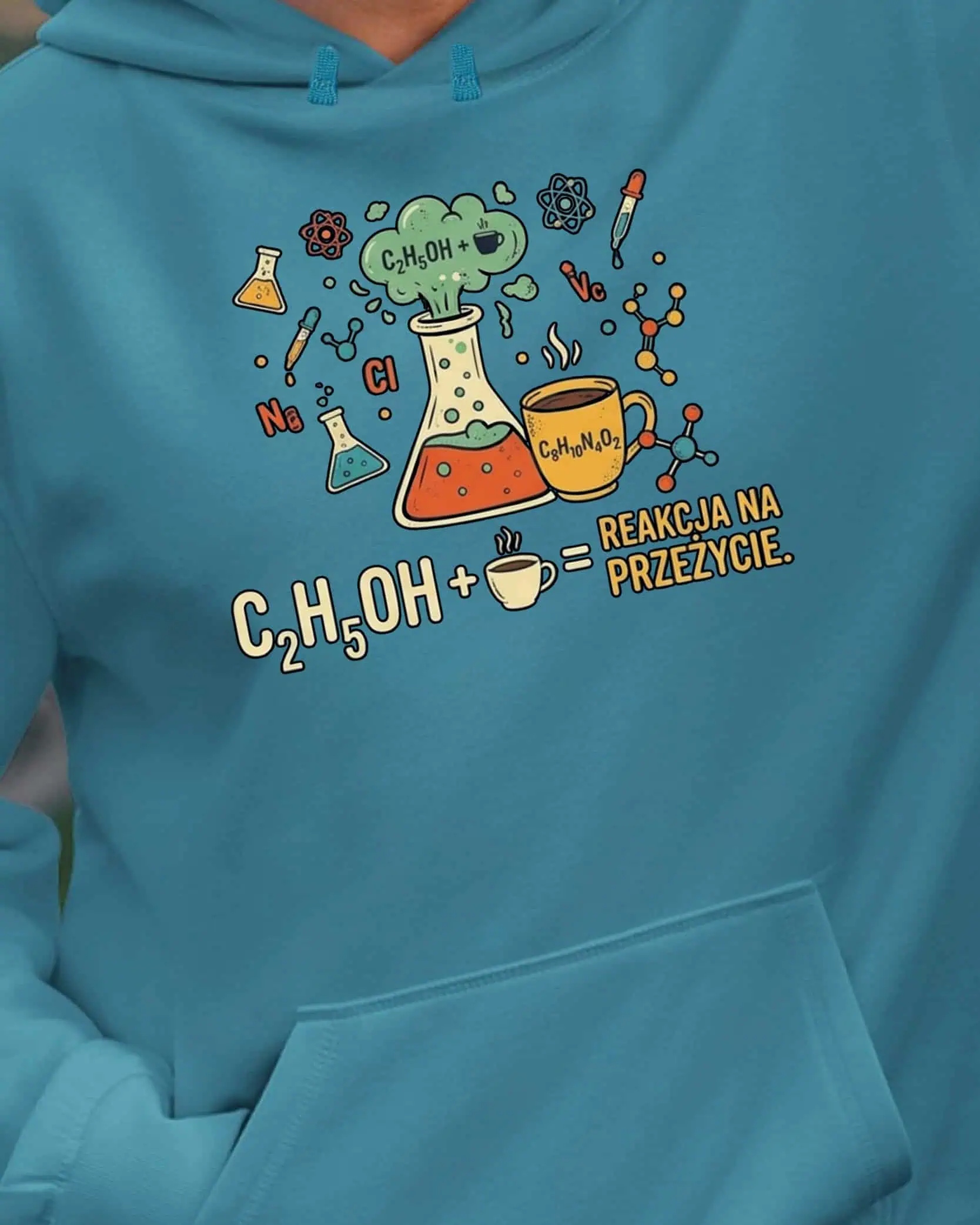 Mikina s kapucí Dárek pro chemika Vtipná směs Modrá M