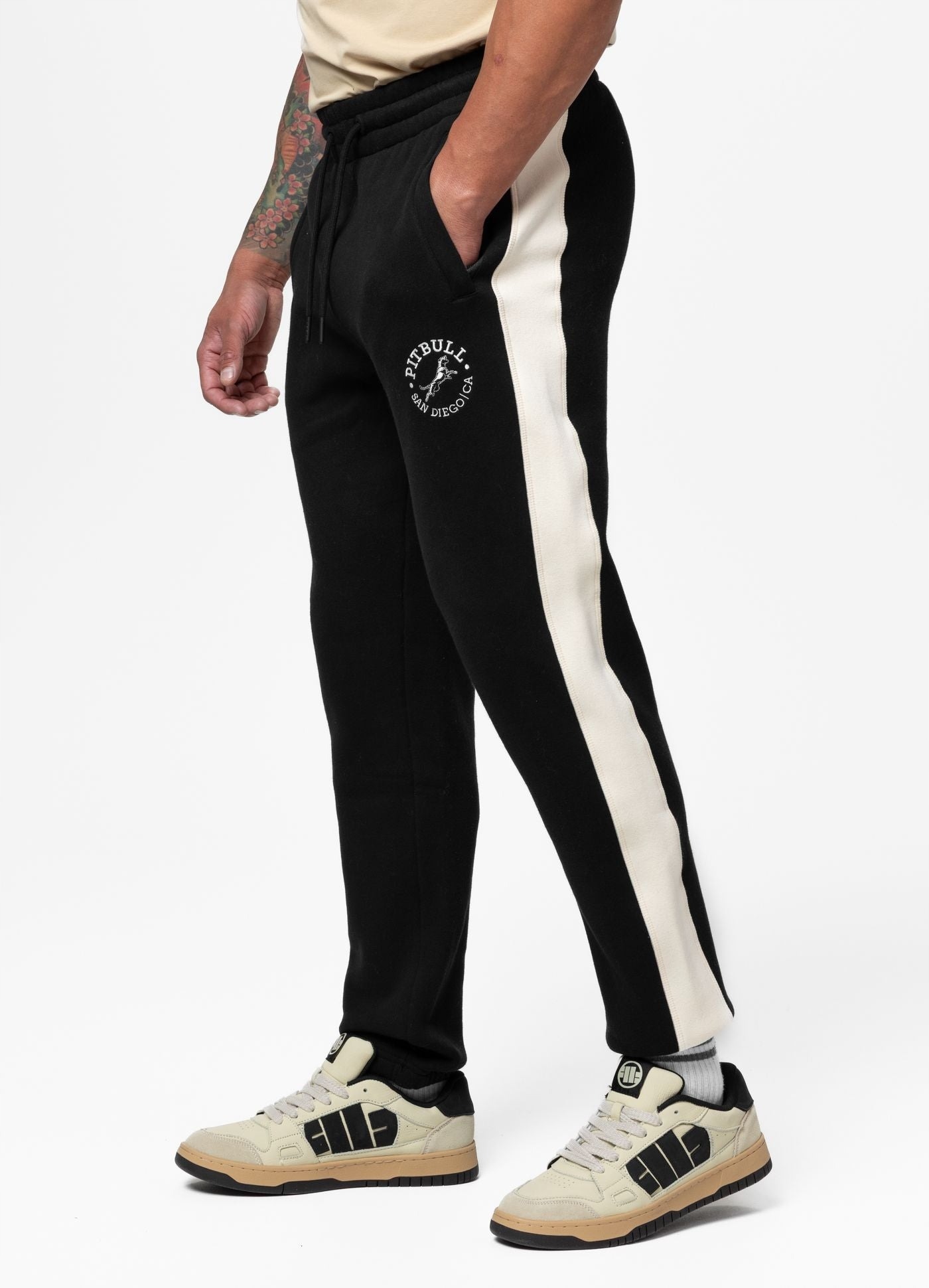 Męskie Spodnie dresowe Pitbull Oldschool San Diego Ca dres Lampasy