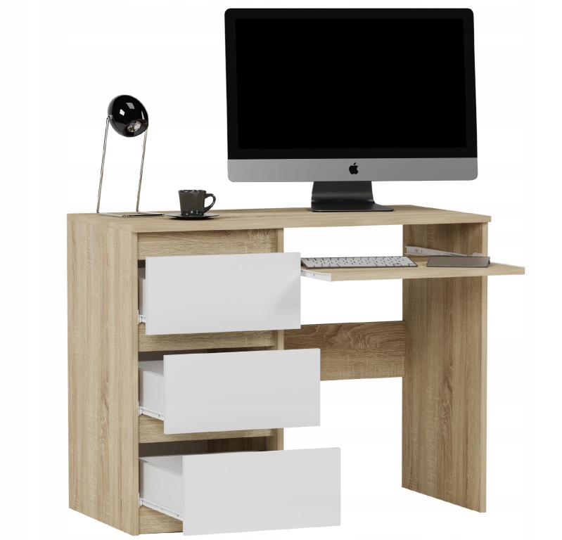 BIURKO KOMPUTEROWE 96CM 3 STOLIK LEWE N-3L MIX SONOMA