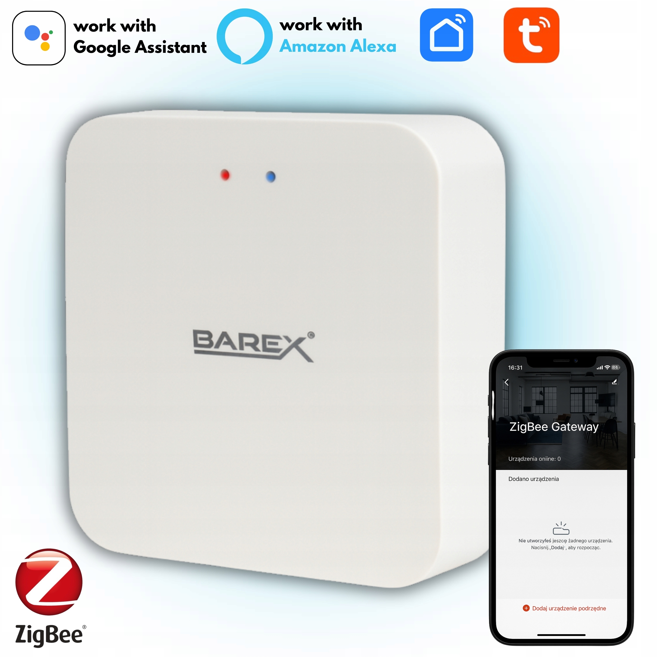 Sada 2x Centrální brána Multi-Mode Gateway Barex ZigBee 3.0 Bluetooth