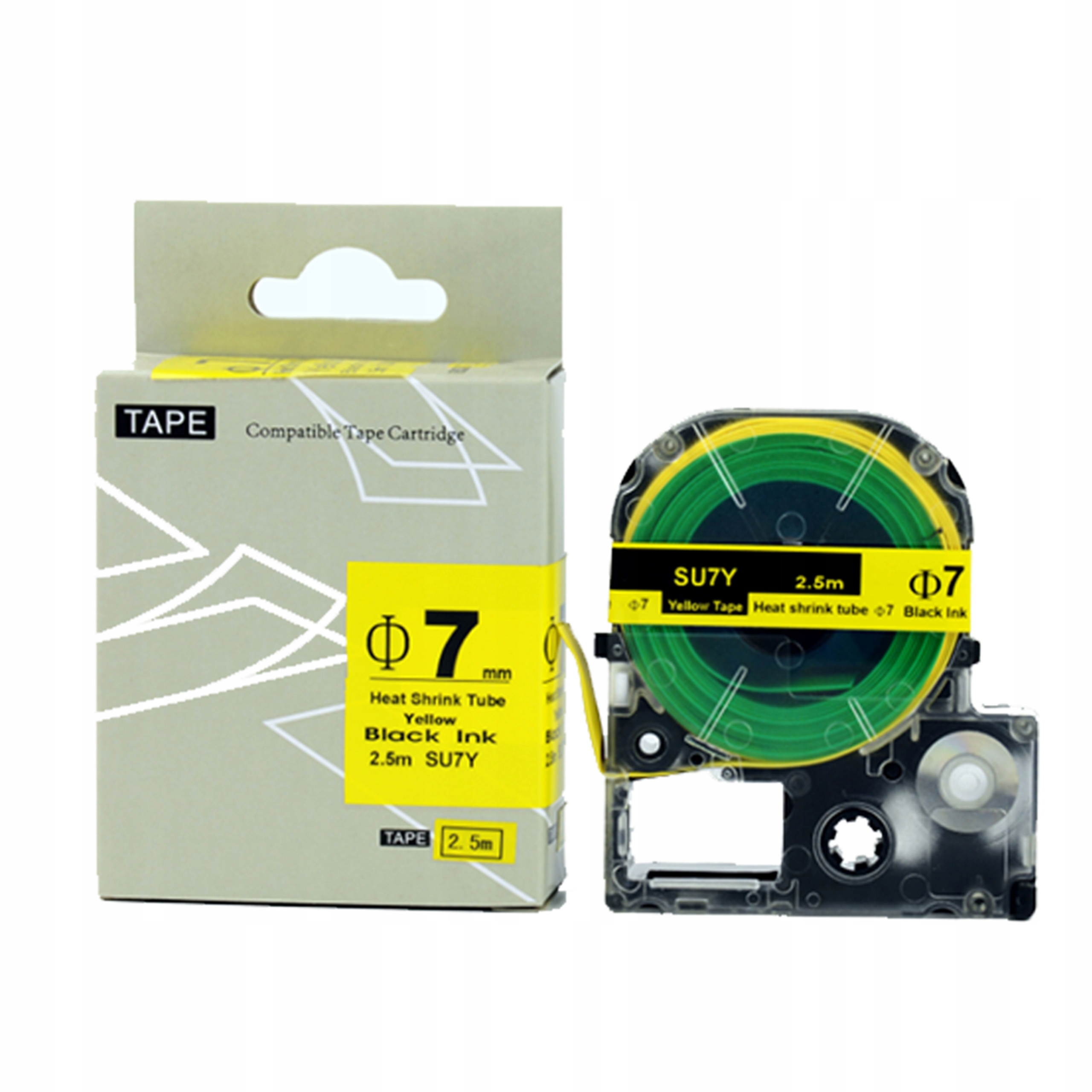 ETYKIETY TERMOKURCZLIWE ŻÓŁTE DO OZNACZANIA PRZEWODÓW 7 mm x 2,5 m