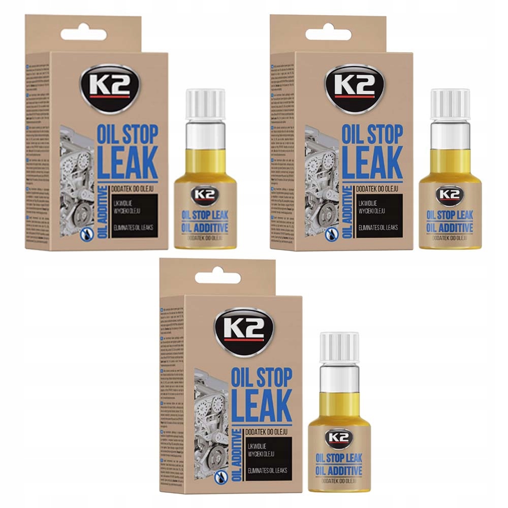 Stop Leak Oil K2 Dodatek Zapobiegający Wyciekom Oleju 3 Sztuki