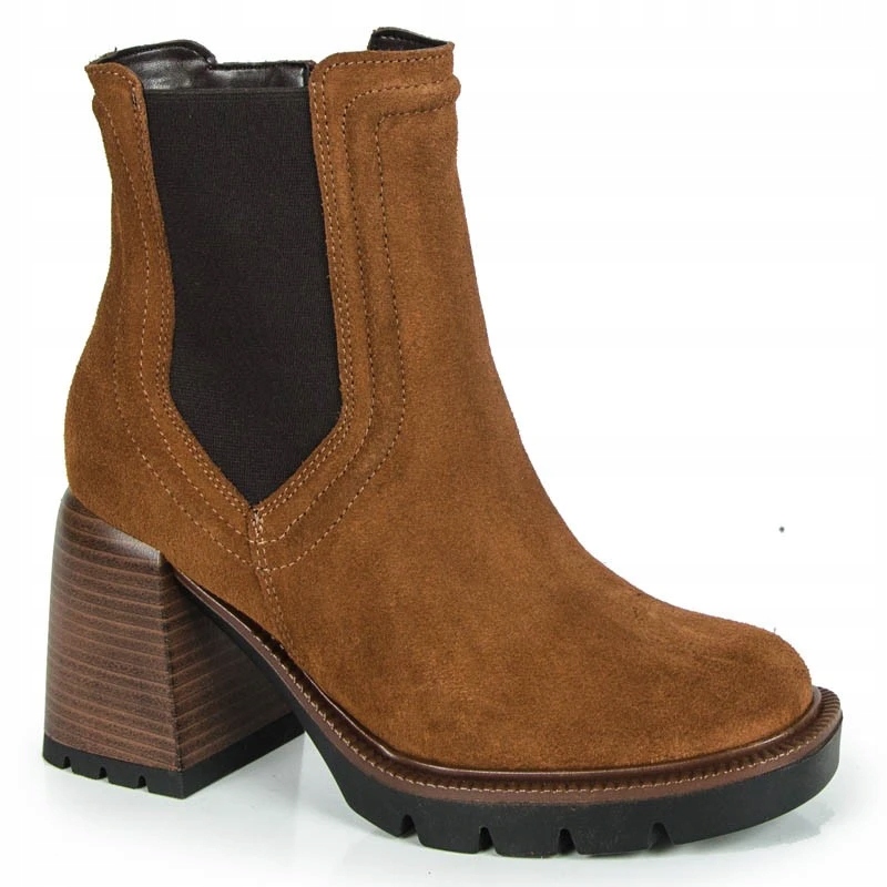 Laroni 7326 Kotníkové Boty Sloupek Kůže Nubuk Hnědé 37