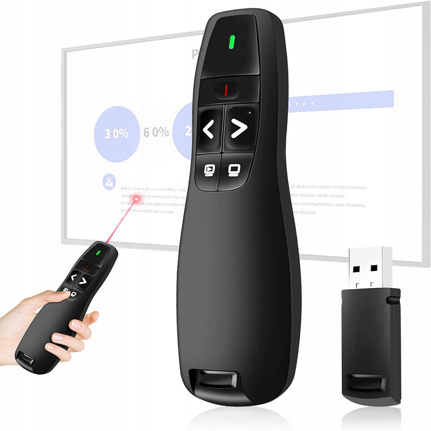 PILOT DO PREZENTACJI WSKAŹNIK LASER PREZENTER USB Kod producenta 6942422677511