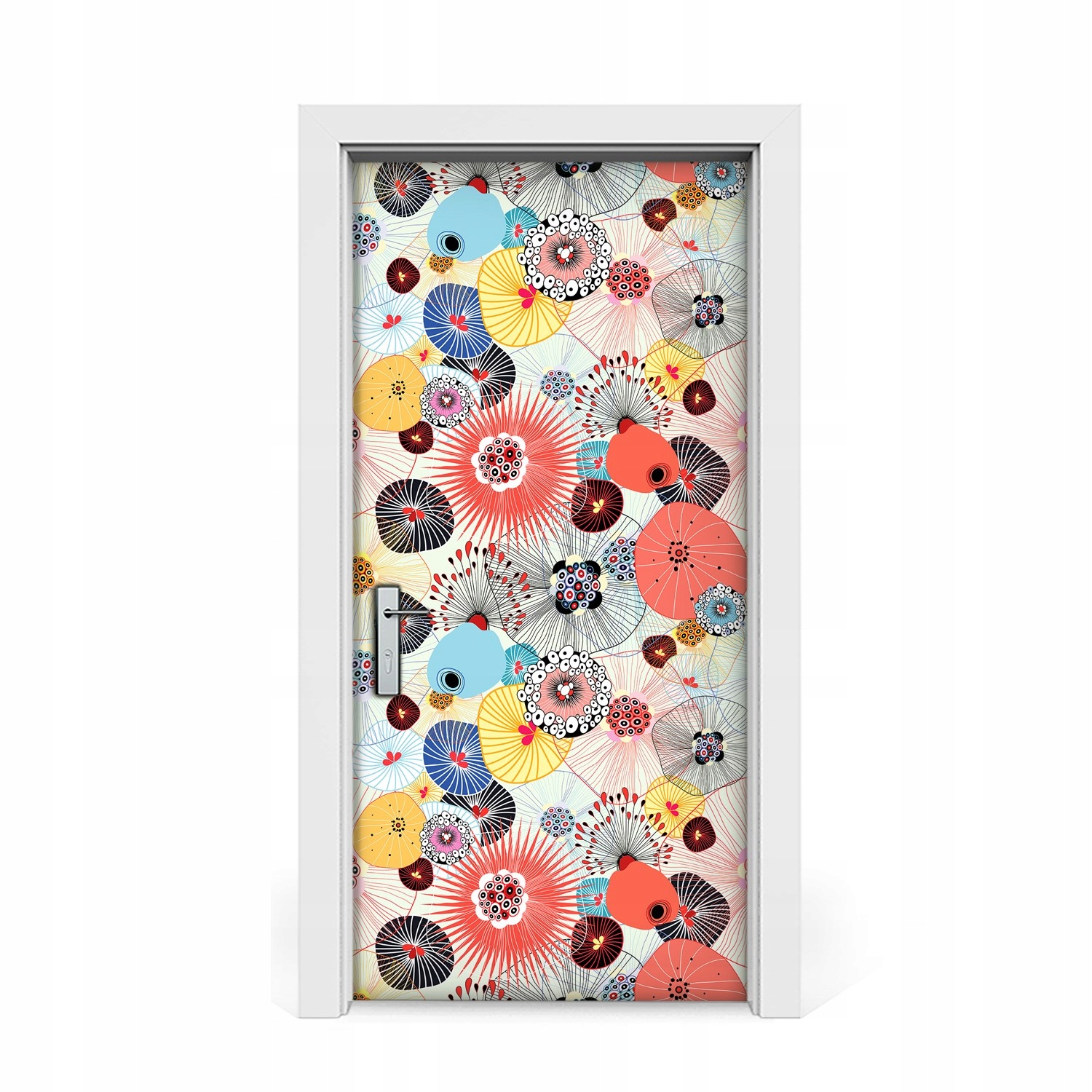 

Naklejka na drzwi okleina Kwiecisty wzór 95x205