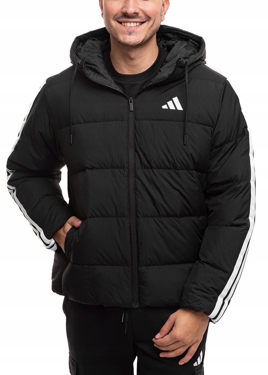 Zimní Bunda Pánská adidas s kapucí Lehká péřová Climawarm Černá vel. M