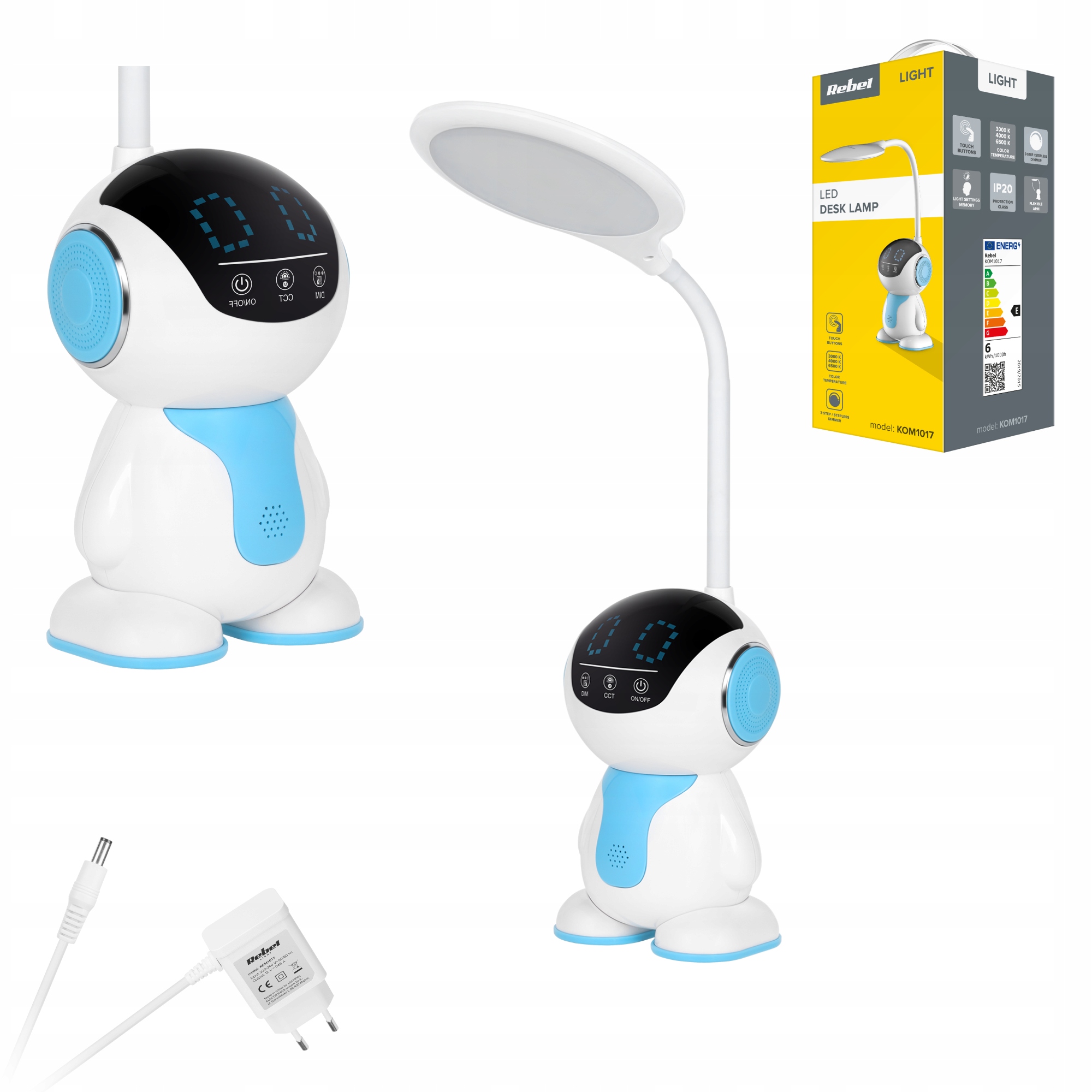 Lampka na biurko dla dzieci Led Robot 3barwy Rebel