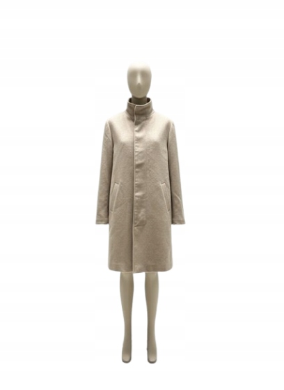 Guess Béžový Klasický Vlněný Kabát S Odepínací Podšívkou, Velikost S 2CC