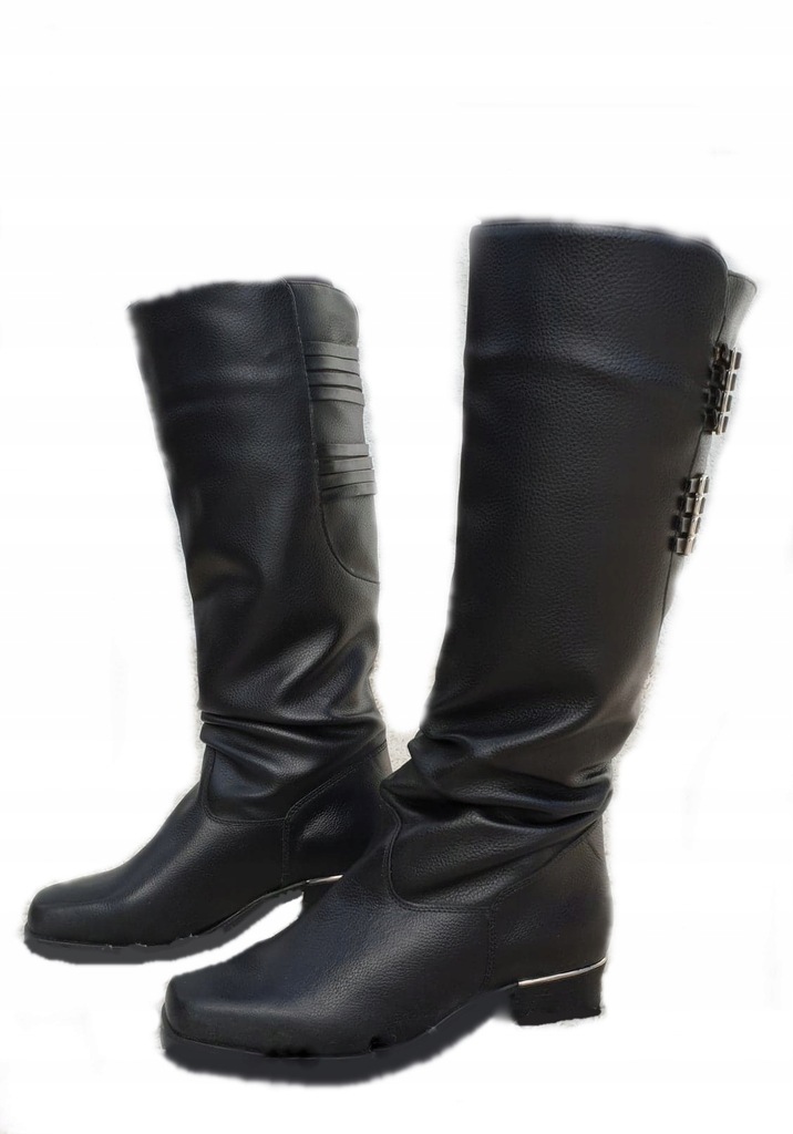 Klasické dlouhé zateplené dámské kozačky kůže 39