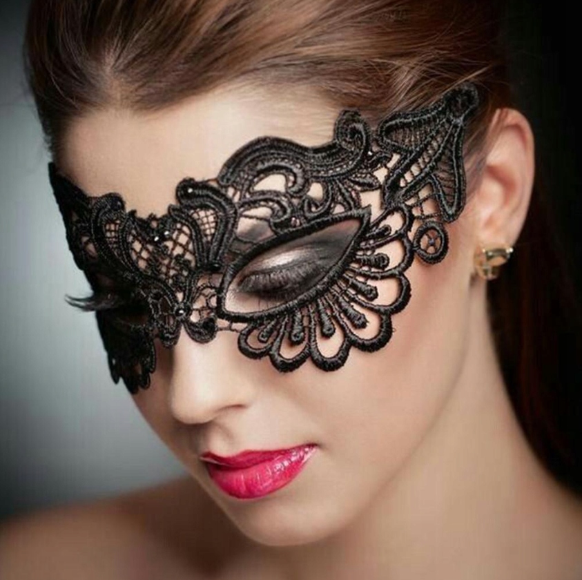 Maska Wenecka na oczy Karnawał Bal Maskowy Czarna EAN (GTIN) 9796717927242