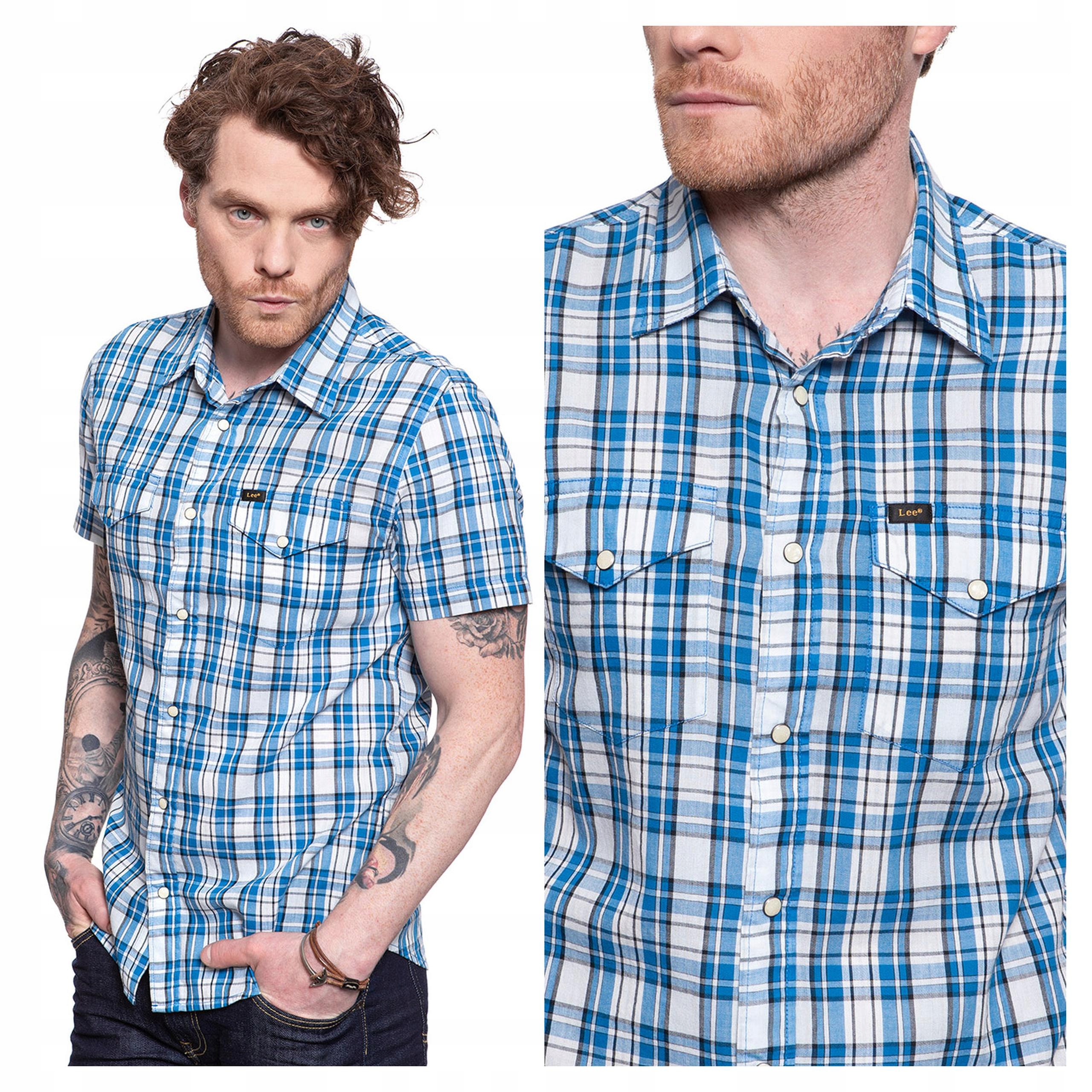 Lee Westernová Pánská Košile S Krátkým Rukávem A Logem M