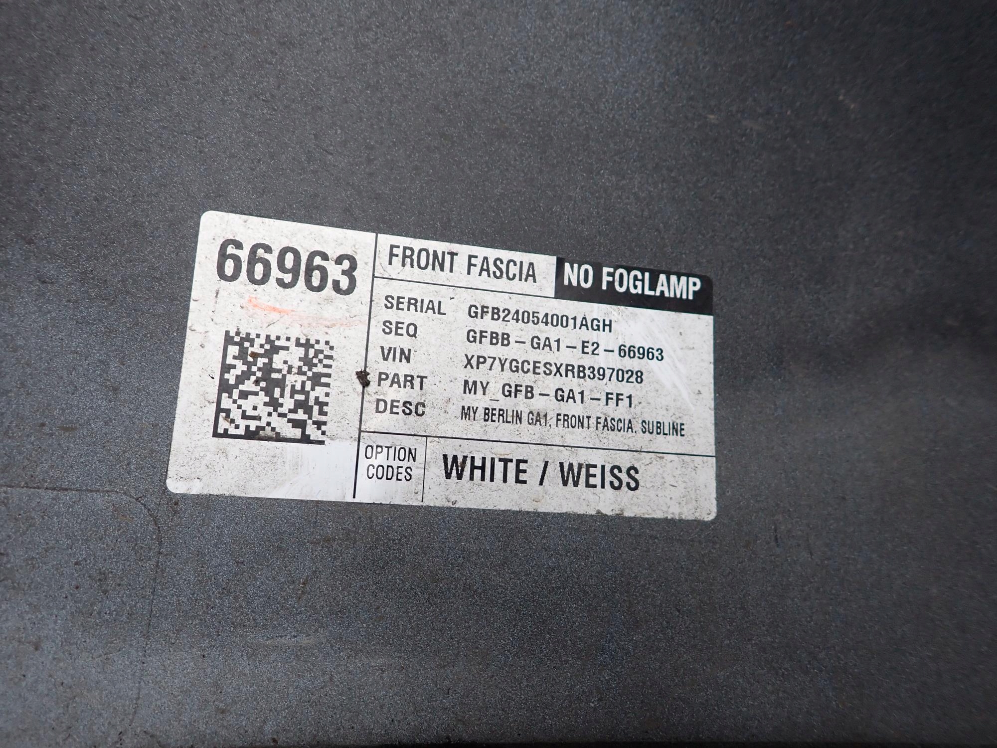 TESLA MODEL Y 20-> bumper front front