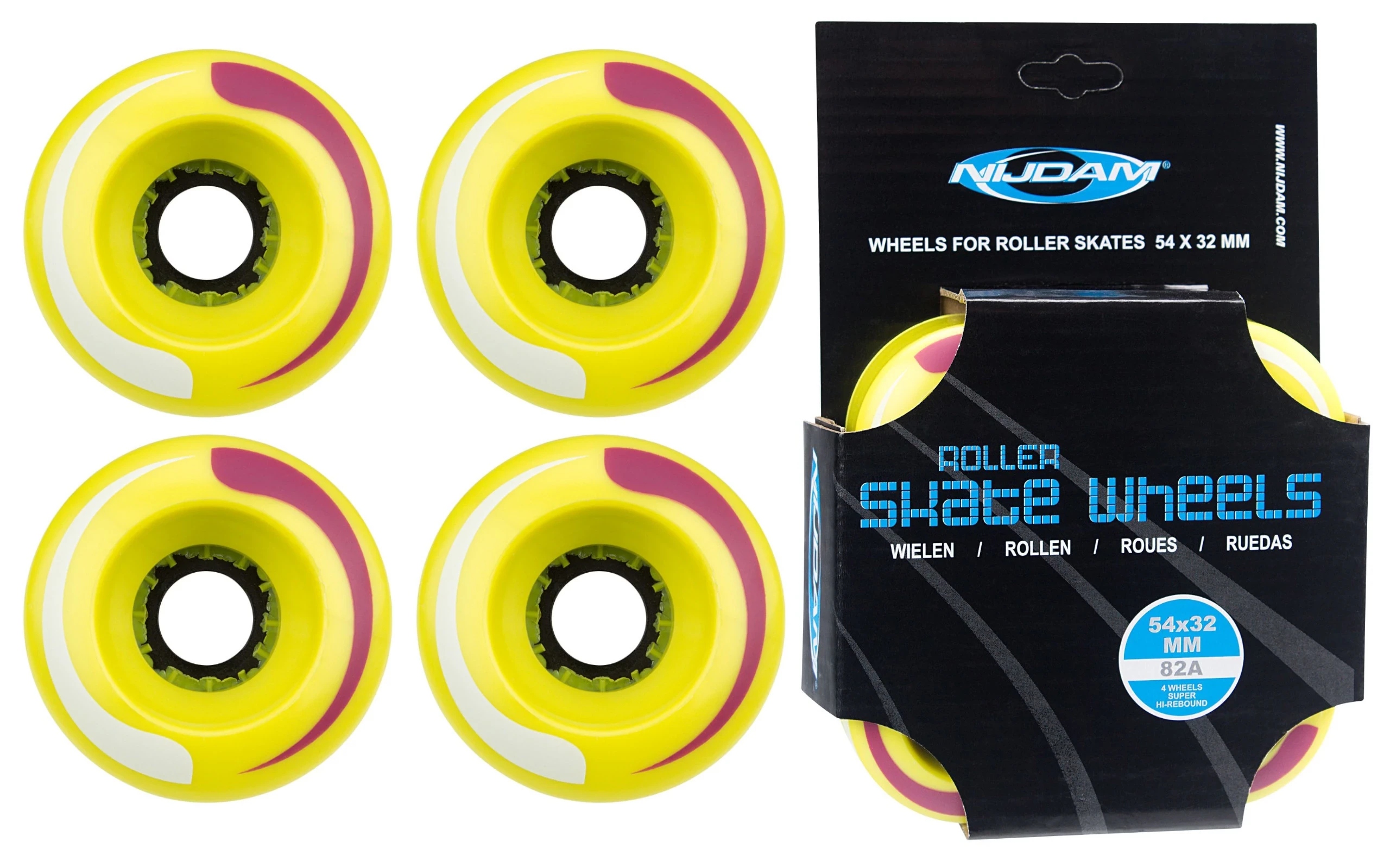 Kółka zapasowe do wrotek 54x32mm 82A komplet NIJDAM x4