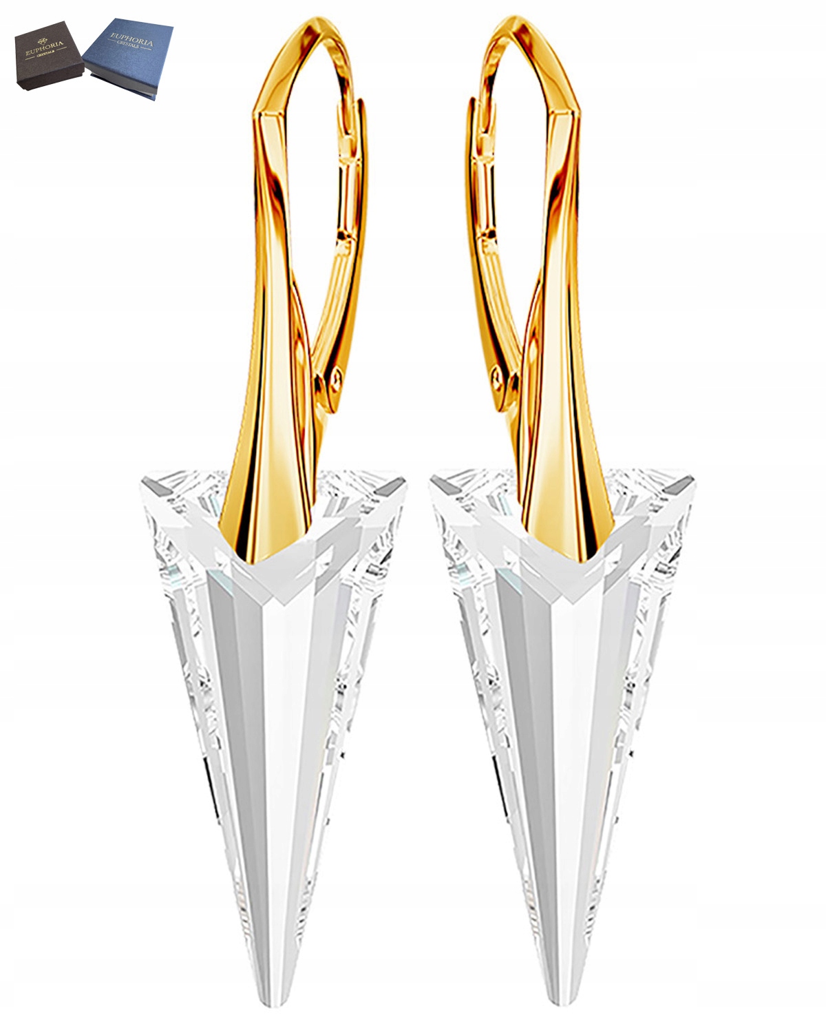 Náušnice Zlaté Závěsné Anglické Zapínání Stříbro 925 pro manželku k narozeninám