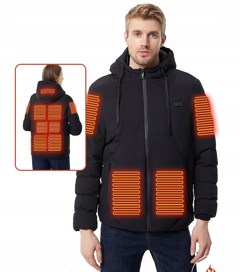 PODGRZEWANA KURTKA ZIMOWA PODGRZEWANA KAPTUR