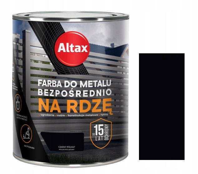 

Altax Farba Do Metalu Na Rdzę Czarny Półmat 0.75L