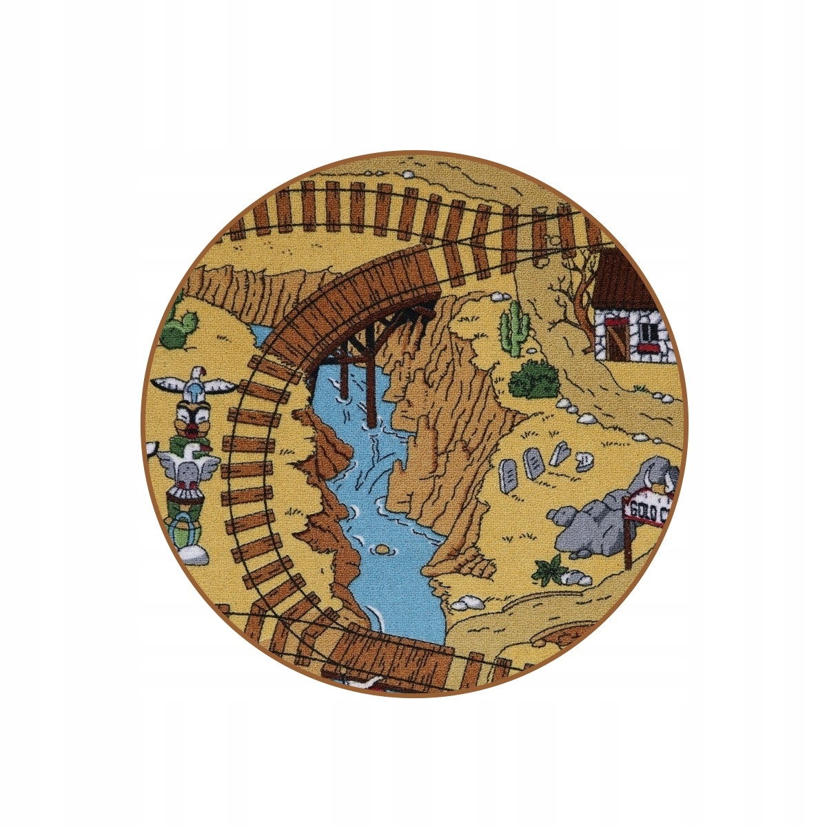 200x200 (průměr) kruh Dětský kusový koberec Western kruh