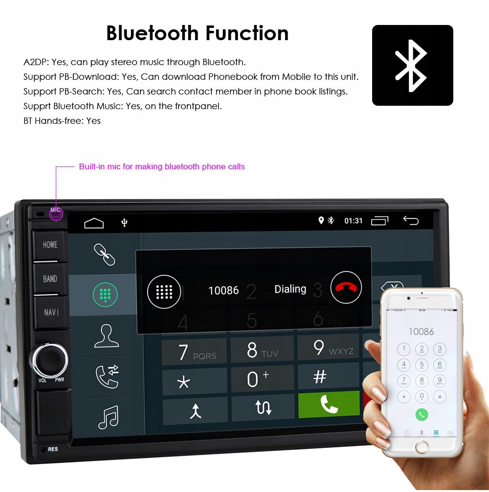 Uniwersalne radio 2din Android WiFi GPS GRATIS Model Android