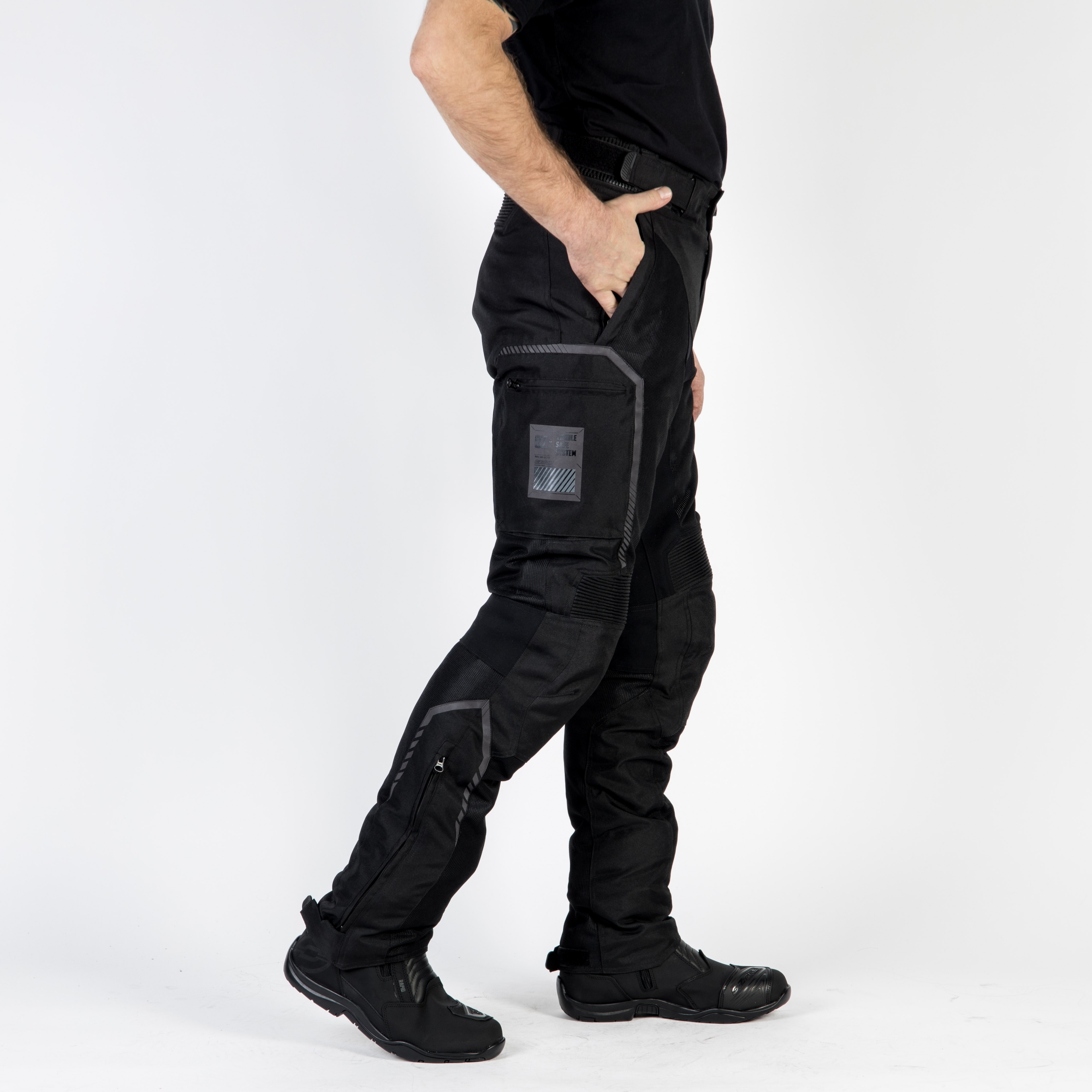 SPODNIE MOTOCYKLOWE FLOW OZONE MĘSKIE WODOODPORNE Materiał inny