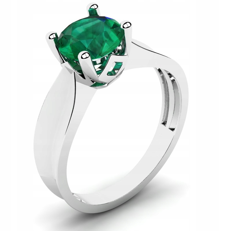 

Pierścionek Z Białego Złota Z Zieloną Cyrkonią