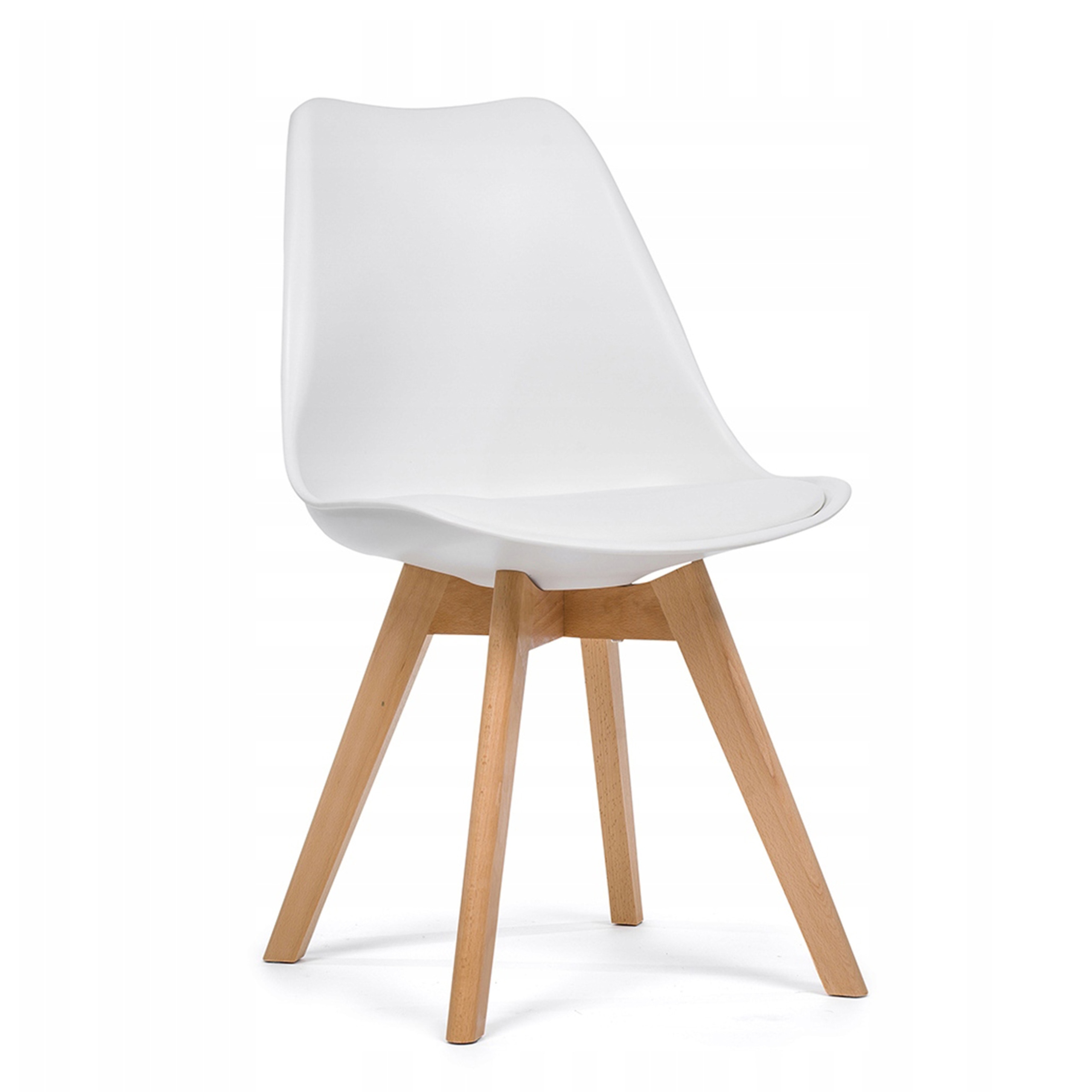 KRZESŁO SKANDYNAWSKIE Z PODUSZKĄ DSW DUBLIN BIAŁY