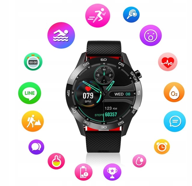 SMARTWATCH zegarek SMARTBAND inteligentna bransoleta AMOLED SMS Marka bez marki