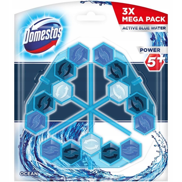 

Domestos Power 5+ zawieszka barwiąca 3x53g Blue