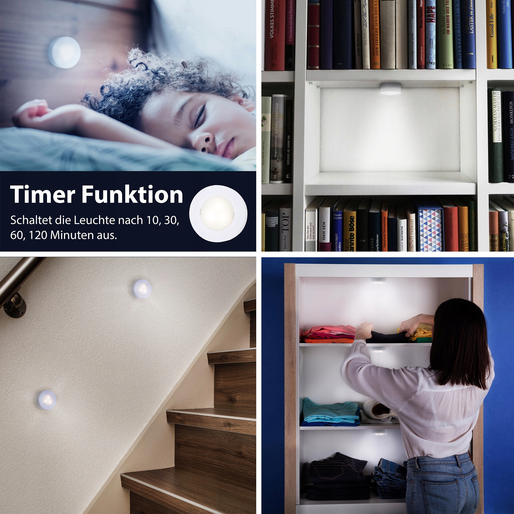 OŚWIETLENIE SCHODÓW SZAFY NOCNE LED + PILOT Moc 4.8 W