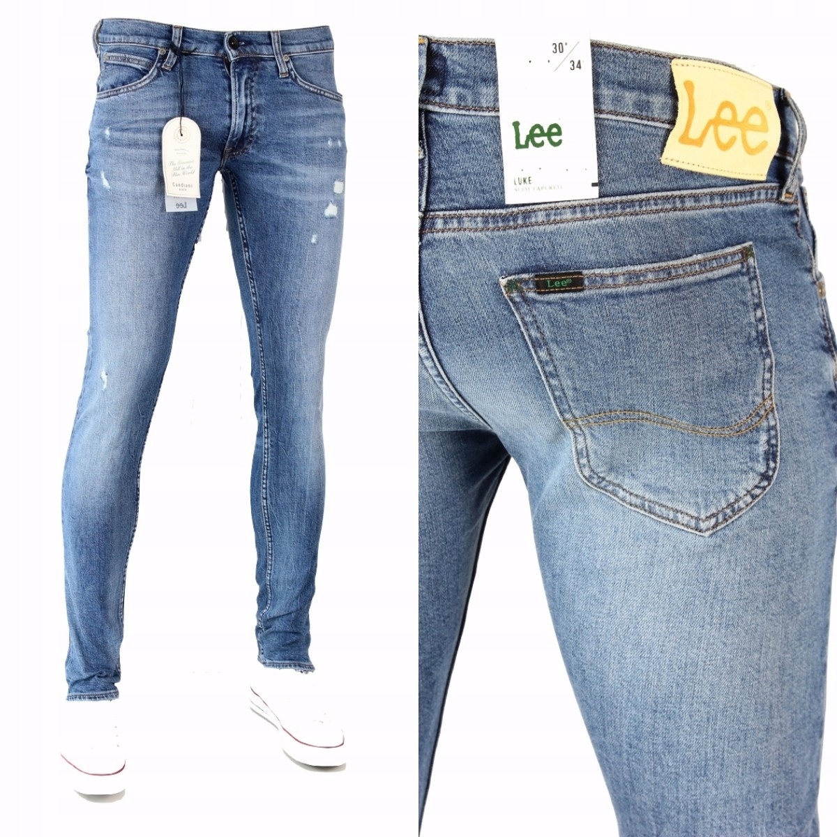 

Lee Luke Slim Tapered Jeansy dziury W26 L32