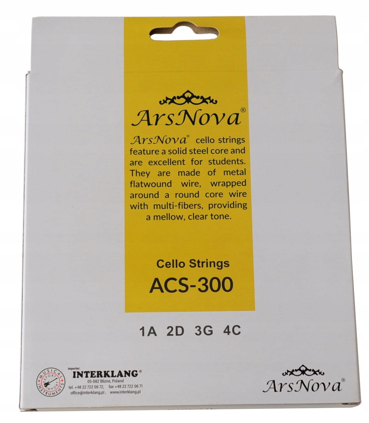 STRUNY DO WIOLONCZELI ACS-300 + GRATIS CELLO STOP Marka ARS Nova