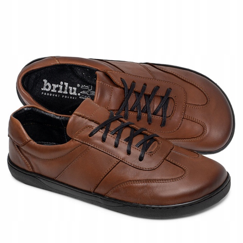 Brilu Polskie Skórzane Minimalistyczne Buty Barefoot Kerry Brązowe 39