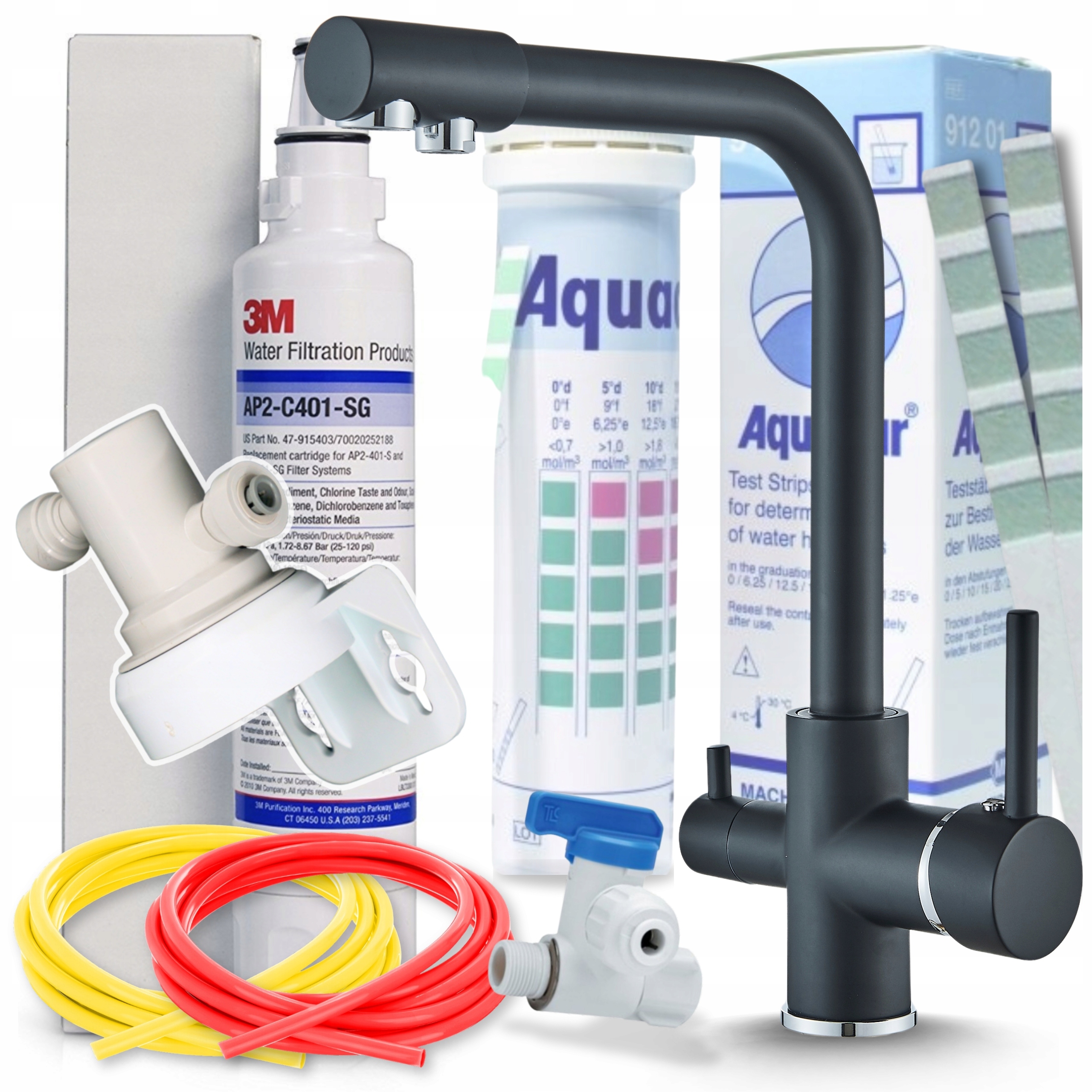 Trojcestná kuchynská batéria s otočným výtokom kohútika do kuchyne s filtrom vody