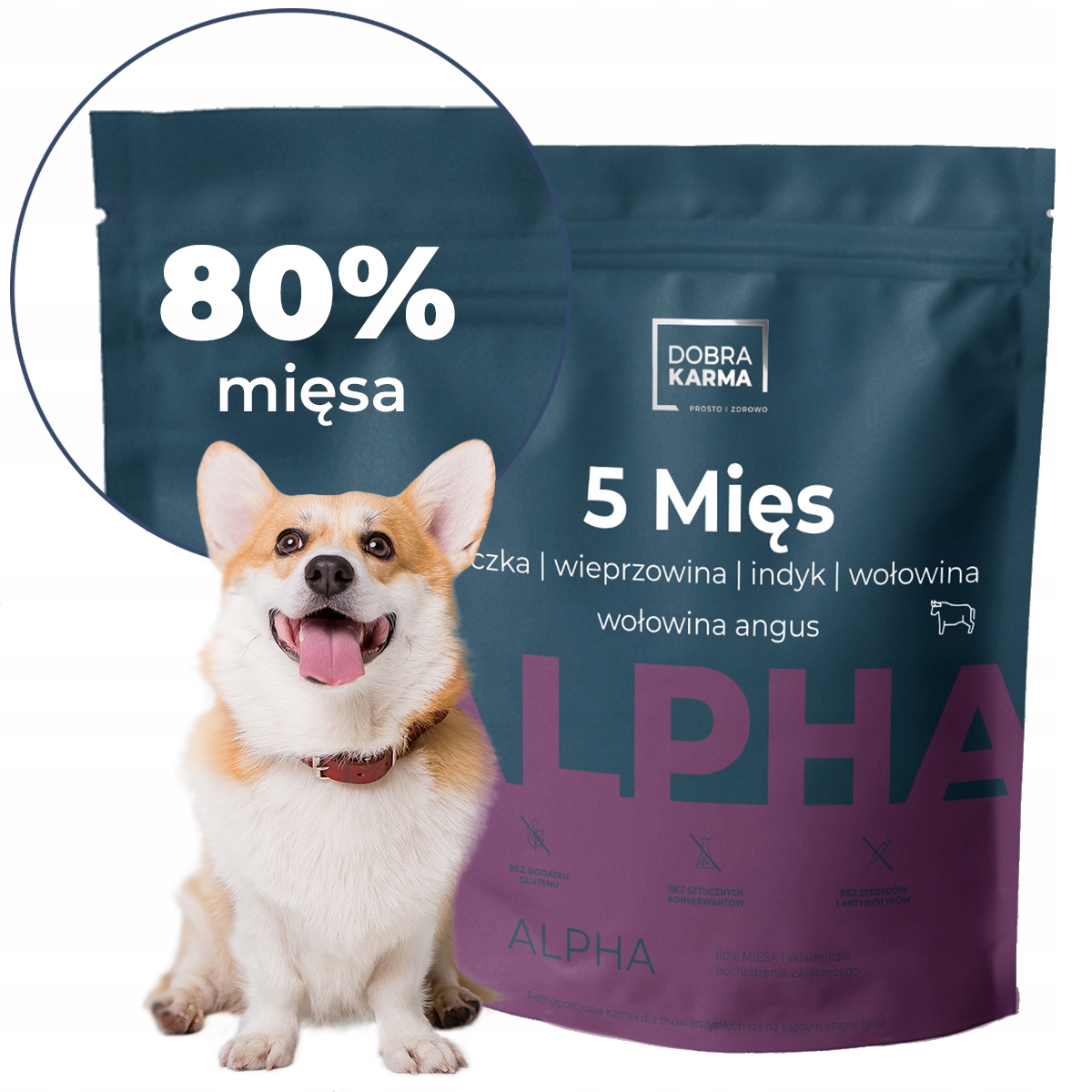 Dobra Karma 5 Mięs Sucha karma wysokomięsna bezzbożowa 2kg