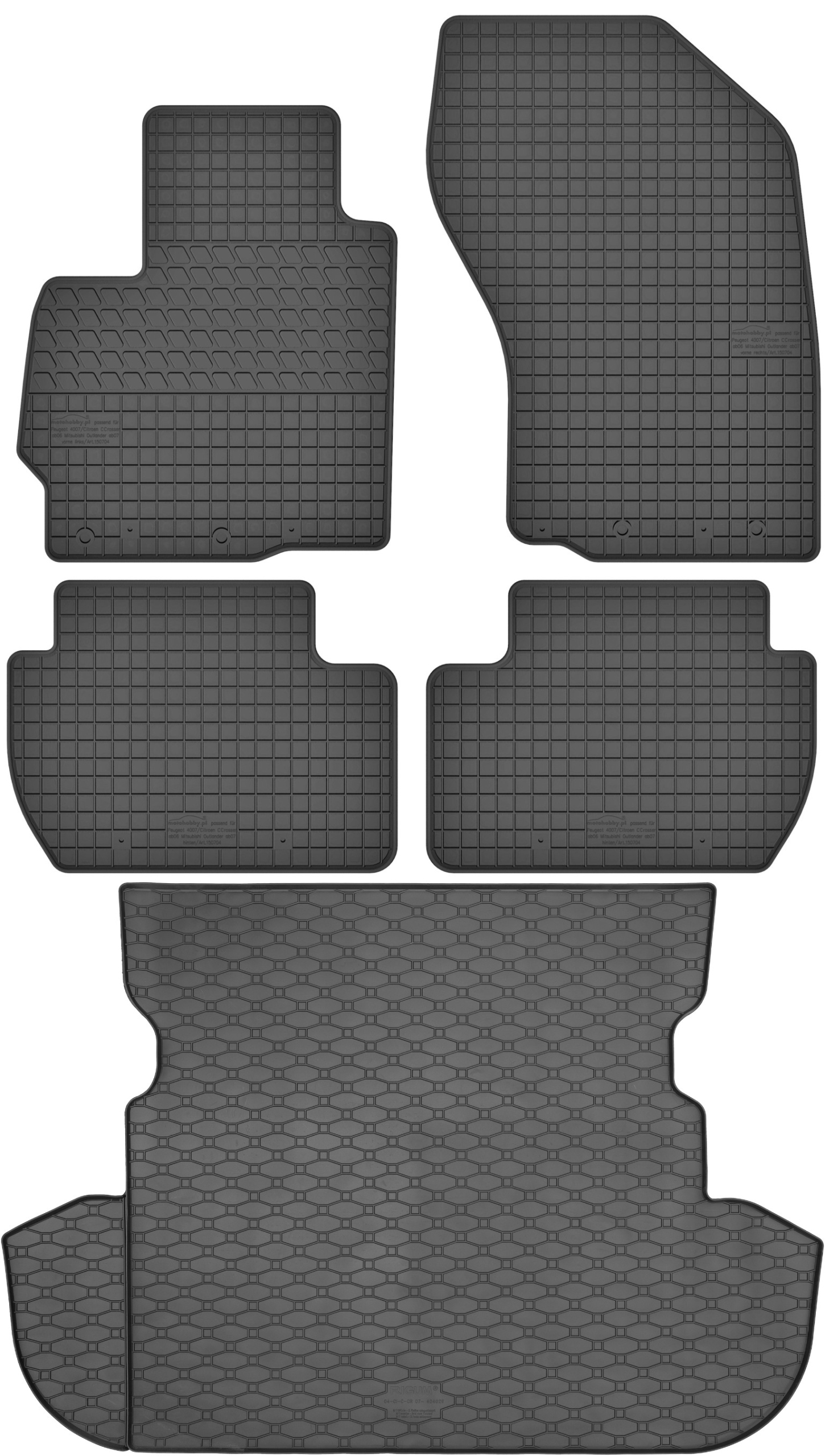 Mitsubishi Outlander Suv 2007-2012 Sada Koberce batožinový priestor