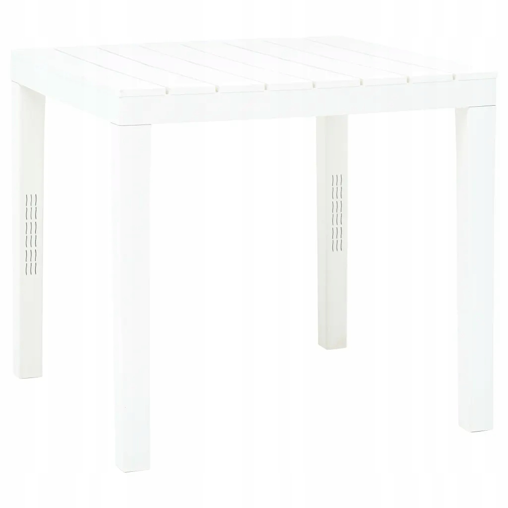 Zahradní stůl z plastu, odolný vůči povětrnostním vlivům, bílý, 78x78