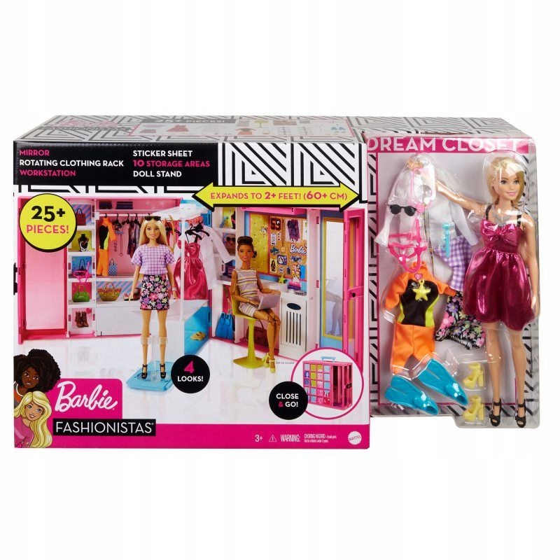 

Mattel Barbie Wymarzona szafa z lalką GBK10