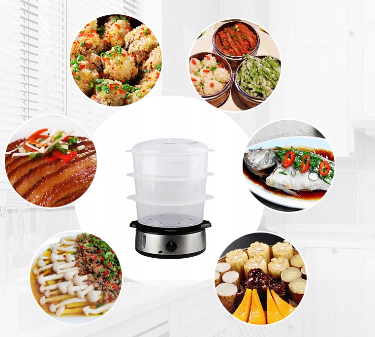 Parowar Aigostar 9l srebrny/szary 800 W Model 30INA