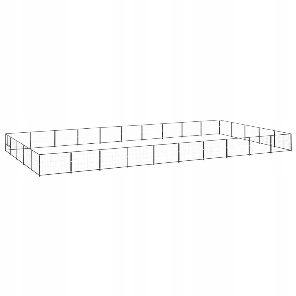Levně Kotec pro psa, černý, 50 m2, ocelový