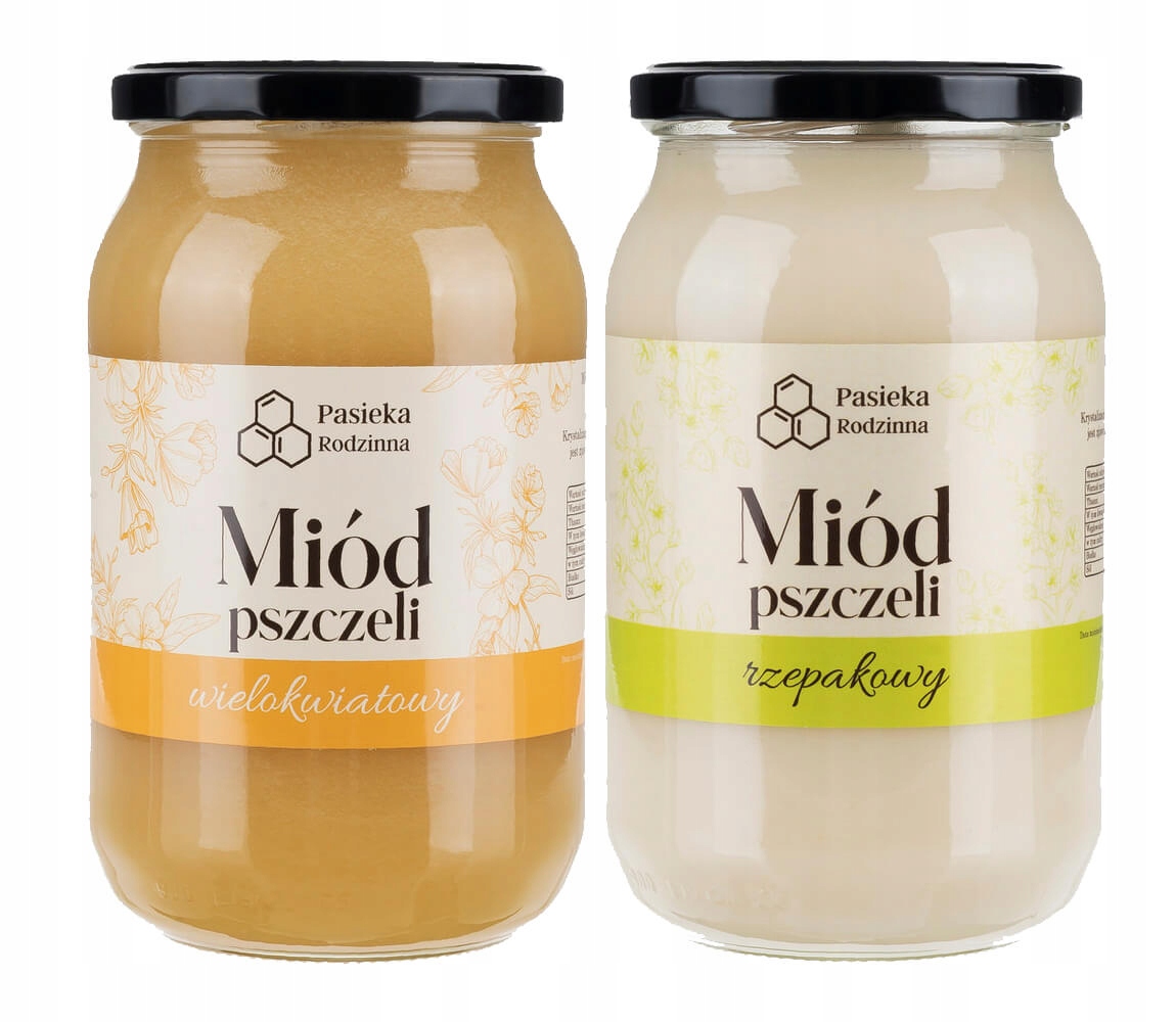 Miód Wielokwiatowy Rzepakowy 1150g Naturalne Polskie Miody z Pasieki