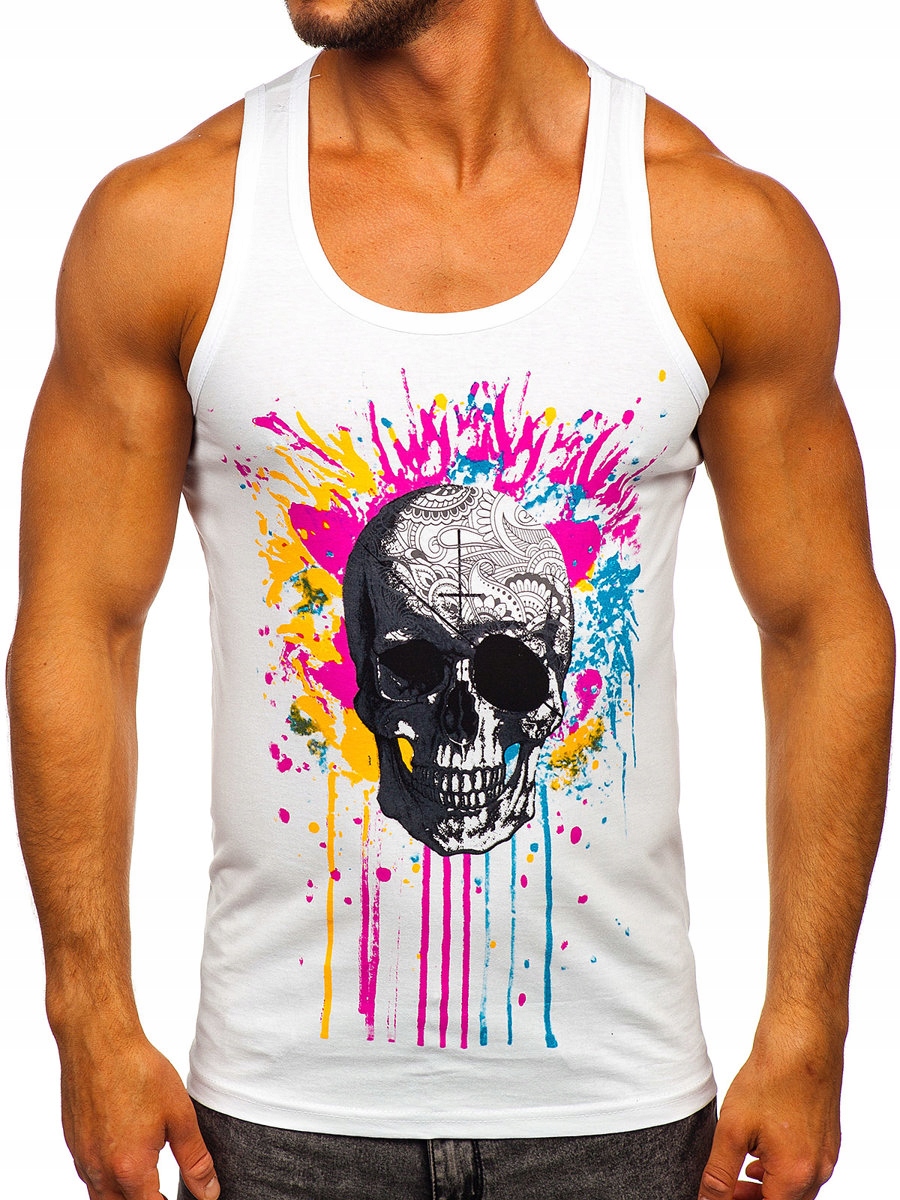 

Koszulka Tank Top Męska Biała 14839 ROZMIAR_2XL