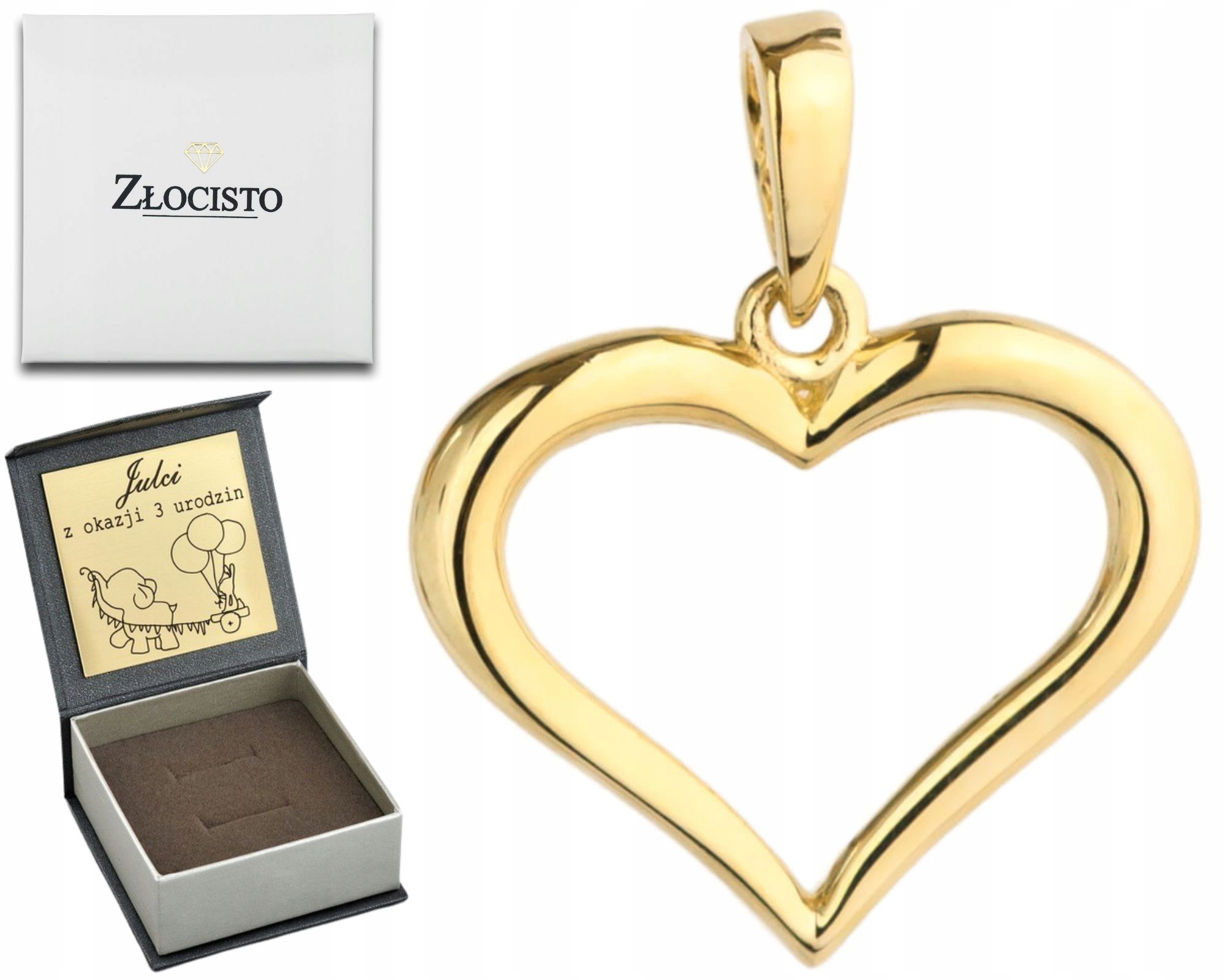 Zlatý Přívěsek Srdce Obrys Zlato 585 Gravírování Jako Dárek